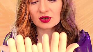 arya's hot surgical gloves fetish jerks you off now