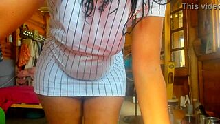 big ass ebony milf TEASES in panties, natural tits shaking