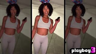 Sexy Ebony MILF Misty Stone Masturbates Petite Tits