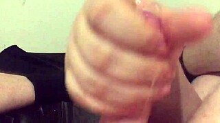 Chubby wife hairy pussy pov handjob cumshot slow motion