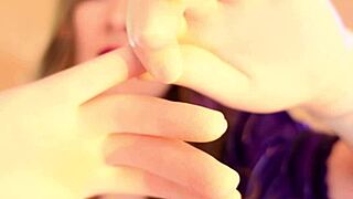 arya's hot surgical gloves fetish jerks you off now