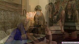 Lesbian Milf Facesits Bound Stepdaughter's Petite BFF Shaved Pussy