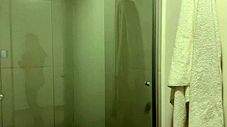 Big natural tits latina milf shower fucks backstage bareback