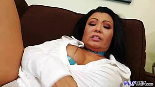 Huge tit Asian cougar milf rips clothes fucks monster BBC cumshot hard!