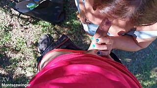 Milf Delivers Sloppy Outdoor Country Road Blowjob POV
