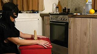 Kitchen dildo ride floods me with dirty joi squirt ecstasy