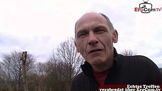 horny german grandpa asks housewife on street for raw sex!