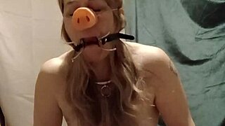 Slave auto-session brainwash pig throat spreader blowjob