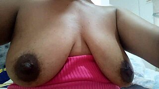 pervy neighbor milks her tits craving that thick black cock fuck