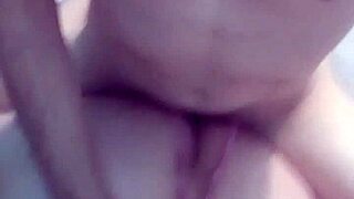 couple's latina milf teases thong on webcam