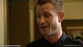 security guards wreck bound milf's ass in brutal gangbang choke!