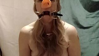 Slave auto-session brainwash pig throat spreader blowjob