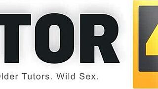 russian cougar tutor in stockings nailed missionary by teen stud