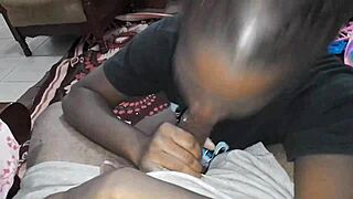 Busty ebony thotiana stepmom sloppy blowjob on floor mastermeat1