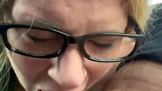 pretty glasses hooker gimme that cum... i suck every drop after deepthroat in car!!
