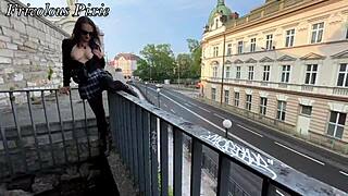 Strangers catch public flashing milf toilet train compilation