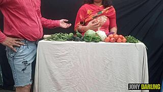 bent over indian milf creampie doggystyle market fuck