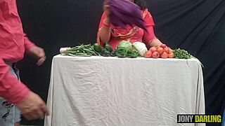 bent over indian milf creampie doggystyle market fuck