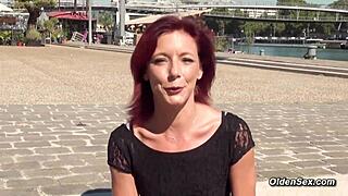 Redhead milf lingerie fucked hard on vacation