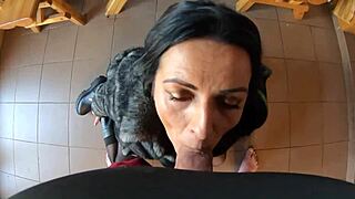 wife blowjob fucks impotent husband's friend fur coat cum