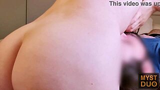 Myst Duo big ass girl shoves natural tits stepdad face
