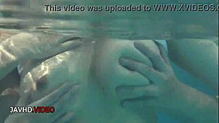 Damn, Suzuna Komiya's big tits tease pool blowjob!