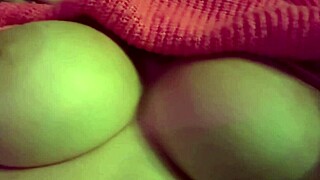 Italian milf Artemisia bounces juicy big natural tits nipples close