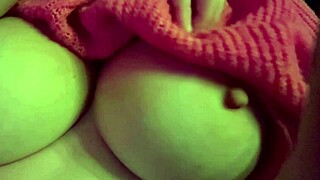 Italian milf Artemisia bounces juicy big natural tits nipples close