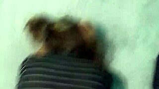 Boyfriend bends me over doggystyle on big bed in thong panties