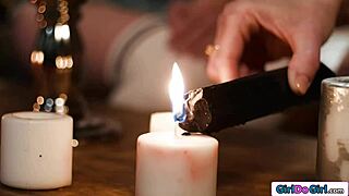 Busty GF Writhes as First Candlewax Drops Hit Her Skin!