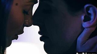 milf's huge boobs quiver from hot lesbian fingering session