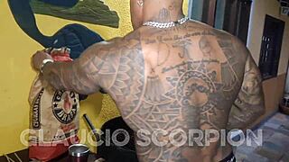 Churrasqueiro fucks milf while corno buys charcoal