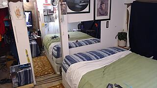 solo curvy mature ties up for intruder bondage roleplay fun.