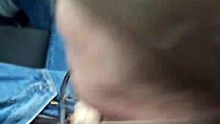 Thick German Slut's Sloppy Blowjob and Cum Swallow in Public Car