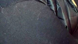 hot mature maid flashes huge tits ass on street