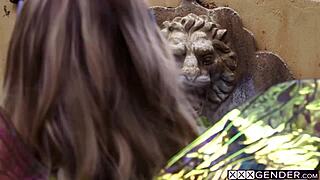 omg this horny big tits fairy milf bunny colby is riding shemale lena moon's hard cock like crazy