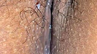 close up latina milf creampie with hairy pussy lips and wet panties