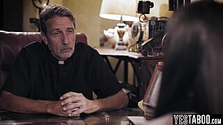 Cheating Busty Milf Fucks Hairy Priest for Forgiveness POV