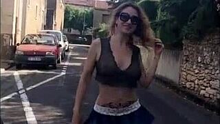 Bold Milf Flashes for Wild Interracial Cum Sex