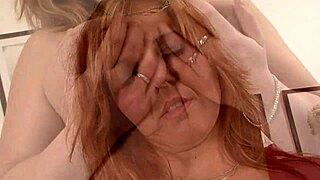 milf in fishnets and heels takes deep anal and titty fuck