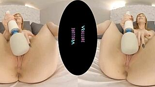 vrallure redhead milf toys shaved pussy with fiery vibrator