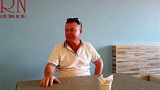 Naked Curvy Maid Waitress Serves Fat Pussy to Restaurant Guest