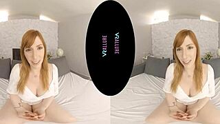 vrallure redhead milf toys shaved pussy with fiery vibrator