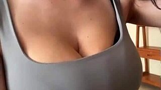 young neighbor's huge natural tits bounce in homemade outdoor fun