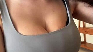 young neighbor's huge natural tits bounce in homemade outdoor fun