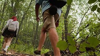 Camping tent's tiny, so stepmom rides cock all night long