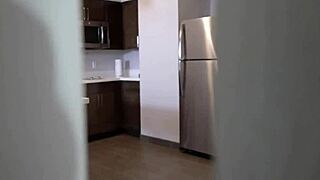 russian milf's huge fake tits heave as stepson's monster boner surprises her!