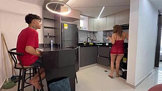 hot colombian stepmom tempts me with her juicy ass in kitchen