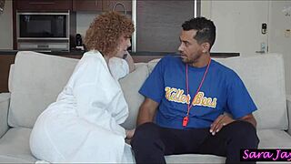 sara jay rubs clit as alex jones rams bbc deep in her fat milf pussy