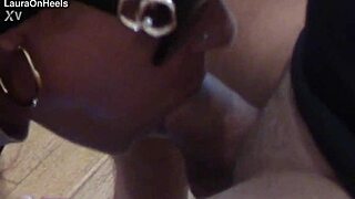 Latina Milf Deepthroats Huge Cock Closeup in Sunglasses Creampie